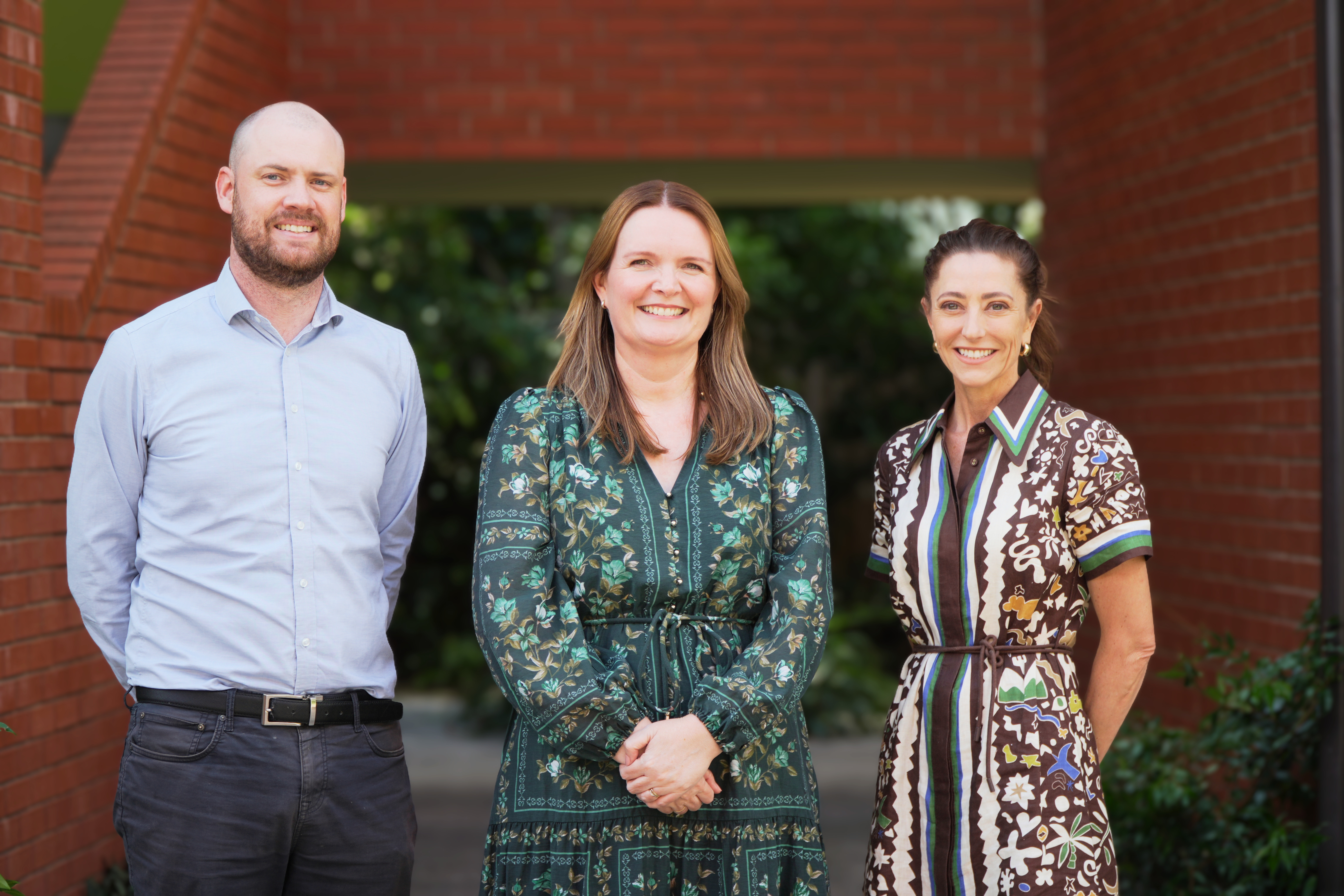 Acting Principal Leigh Hopton with Assistant Principal Patrick Casey and PLL Danielle Johnston